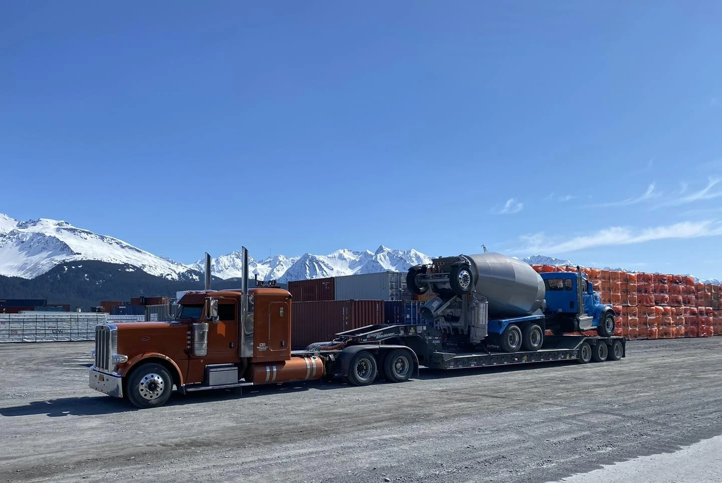 Davis Block mixer truck on job site